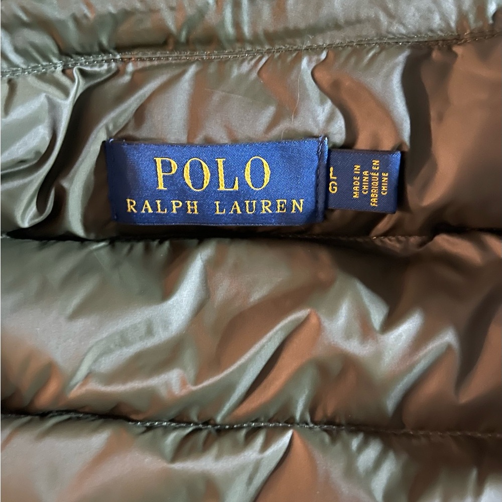 Ralph Lauren Polo Puffer Vest Olive Green L - Picture 4 of 5